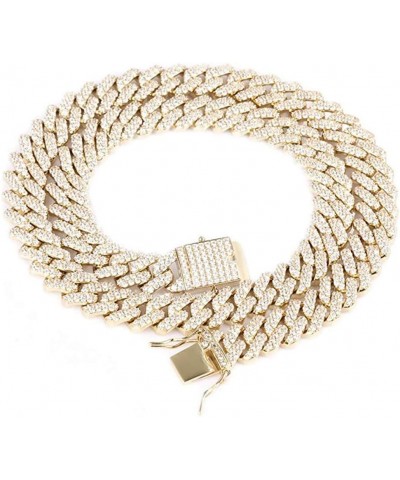 Solid Miami Cuban Link Chain Gold/Silver Necklace (16, 18, 20, 22, 24, 30 Inches Length) Hip Hop Bracelet (7.87" Length) for ...