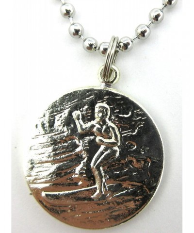 St. Christopher Large Surf Medal Necklace Pendant, Protector of Travel rb-re Royal Blue-Red $11.26 Necklaces