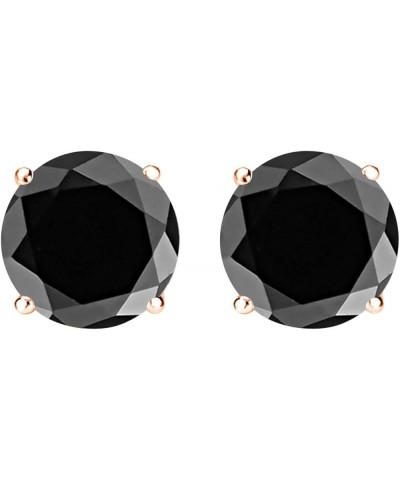 1/2-10 Carat Total Weight Black Diamond Stud Earrings 4 Prong Screw Back Rose Gold 6.0 carats $162.63 Earrings