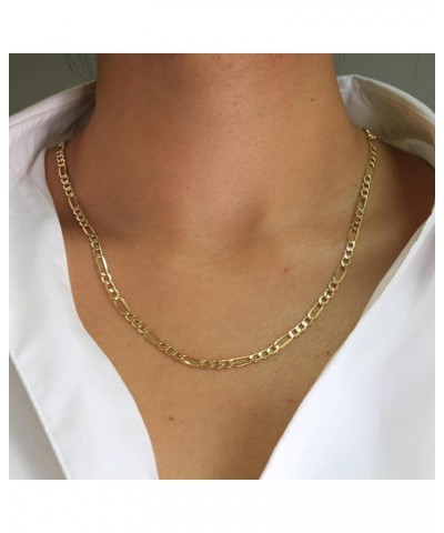 10k Yellow Gold 3.5mm Figaro Chain Link Pendant Necklace, Mens Womens Jewelry 16" 18" 20" 22" 24" 26" 28" 30 24 $77.44 Necklaces