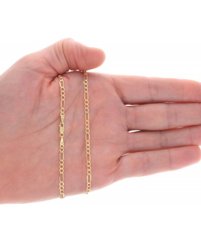 10k Yellow Gold 3.5mm Figaro Chain Link Pendant Necklace, Mens Womens Jewelry 16" 18" 20" 22" 24" 26" 28" 30 24 $77.44 Necklaces