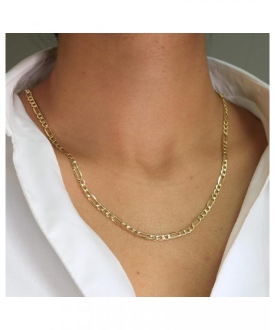 10k Yellow Gold 3.5mm Figaro Chain Link Pendant Necklace, Mens Womens Jewelry 16" 18" 20" 22" 24" 26" 28" 30 24 $77.44 Necklaces