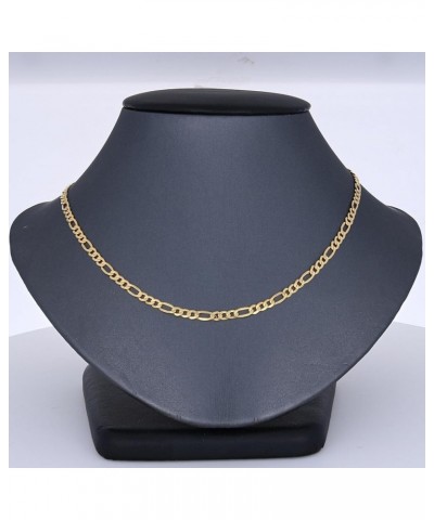 10k Yellow Gold 3.5mm Figaro Chain Link Pendant Necklace, Mens Womens Jewelry 16" 18" 20" 22" 24" 26" 28" 30 24 $77.44 Necklaces