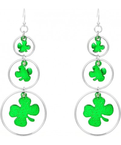 St. Patrick's Day Earrings - Resin Acrylic Shamrock Earrings for Women, Dainty Green Leaf Earrings, Lucky Shamrock Dangle Ear...