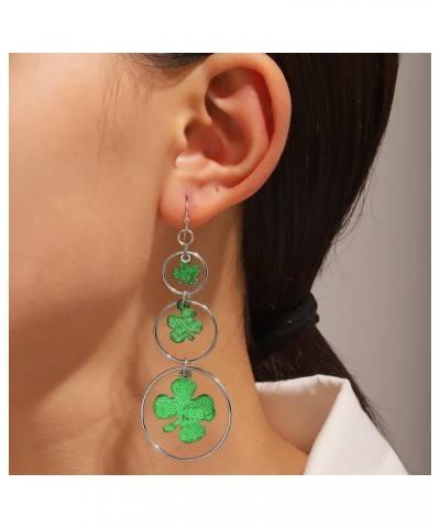 St. Patrick's Day Earrings - Resin Acrylic Shamrock Earrings for Women, Dainty Green Leaf Earrings, Lucky Shamrock Dangle Ear...