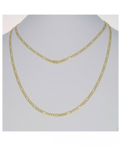 10k Yellow Gold 3.5mm Figaro Chain Link Pendant Necklace, Mens Womens Jewelry 16" 18" 20" 22" 24" 26" 28" 30 24 $77.44 Necklaces