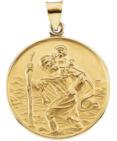 18K Yellow Gold 13mm St. Christopher Medal $157.08 Pendants