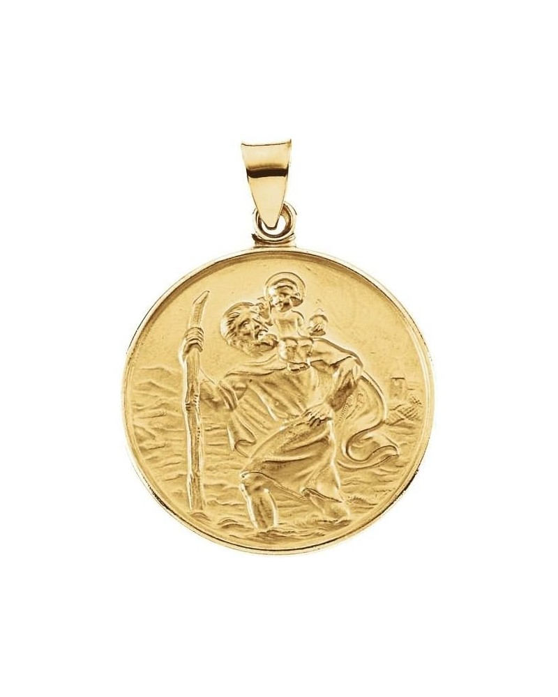 18K Yellow Gold 13mm St. Christopher Medal $157.08 Pendants