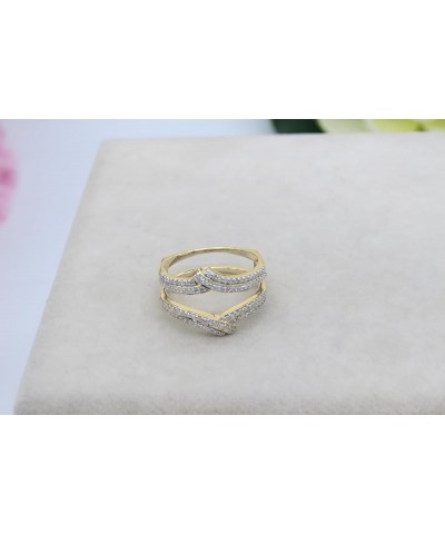 0.32 Carat (ctw) Round White Diamond Enhancer Guard Anniversary Ring for Her in 10K Gold 8 Yellow Gold $190.33 Others