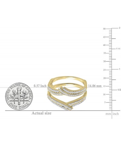 0.32 Carat (ctw) Round White Diamond Enhancer Guard Anniversary Ring for Her in 10K Gold 8 Yellow Gold $190.33 Others