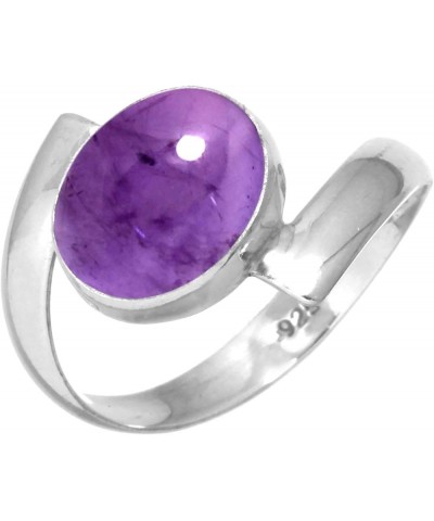 925 Sterling Silver Handmade Ring for Women 9x11 Oval Gemstone Fashion Jewelry for Gift (99014_R) Amethyst $19.13 Rings