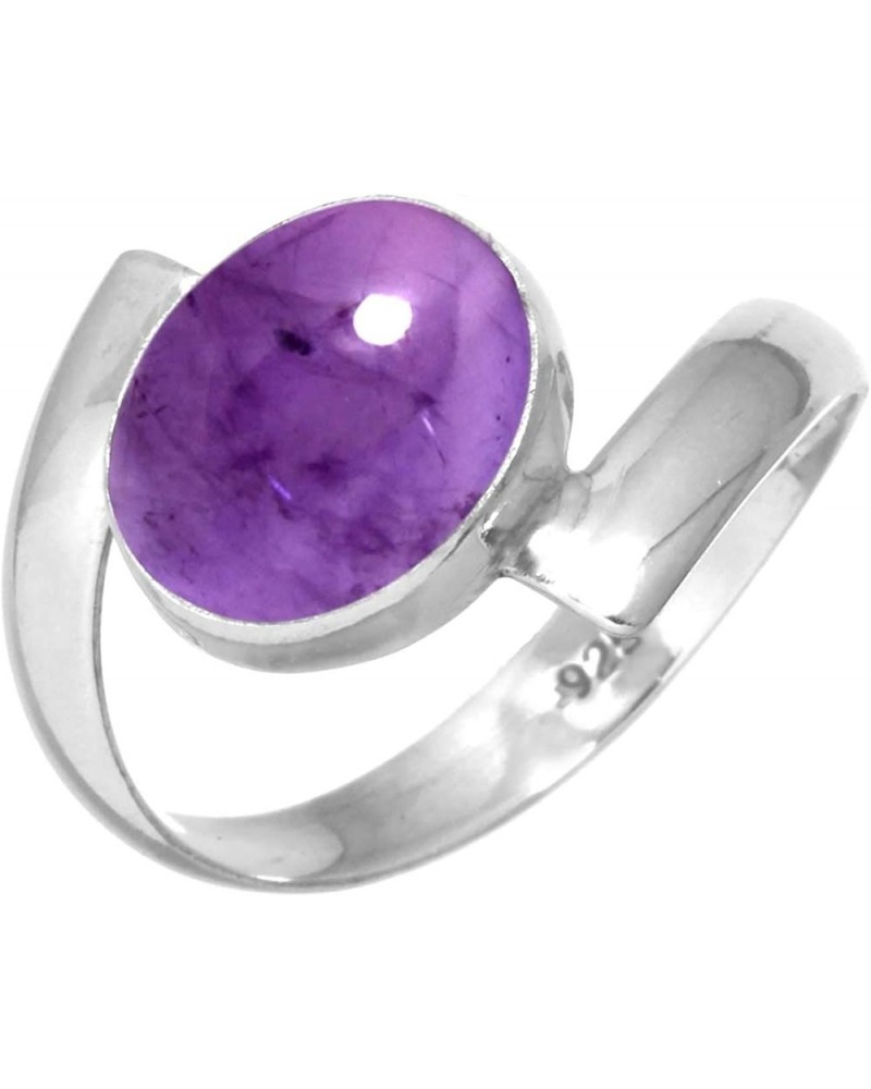 925 Sterling Silver Handmade Ring for Women 9x11 Oval Gemstone Fashion Jewelry for Gift (99014_R) Amethyst $19.13 Rings