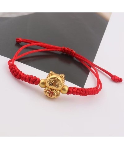 1-3Pcs Handmade Braid 2024 New Year Lucky Dragon Red String Bracelet Stretch Bracelet Chinese Zodiac Animal Feng Shui Dragon ...