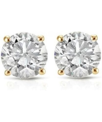 (IGI Certified 0.70ct & up) Round Diamond stud Plus Quality 0.04ct-2.00ct, Clarity I3-I4 Yellow Gold 0.35 carats $28.74 Earrings