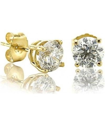 (IGI Certified 0.70ct & up) Round Diamond stud Plus Quality 0.04ct-2.00ct, Clarity I3-I4 Yellow Gold 0.35 carats $28.74 Earrings