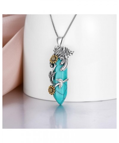 Highland Cow Necklace 925 Sterling Silver Jewelry Gift for Women Girls Turquoise $28.59 Necklaces