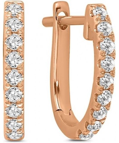 10K Gold Diamond Oval Hoop Earrings (1/5-1 cttw, I-J Color, I2-I3 Clarity) Rose Gold 0.2 carats $82.15 Earrings