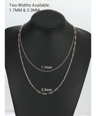 925 Sterling Silver Paperclip Chain Necklace for Women Jewelry, with Gold/Rose Gold Plated, W: 1.7mm/3.3mm, L: 14"/16"/18"/20...