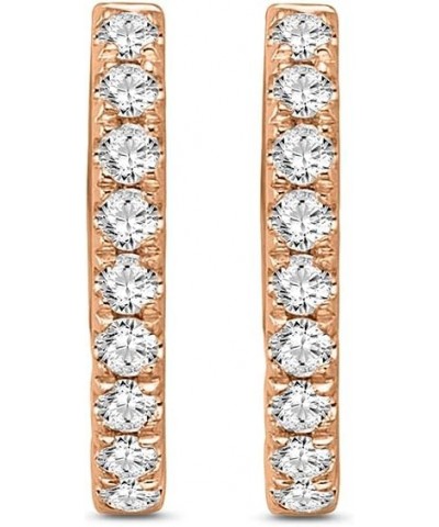 10K Gold Diamond Oval Hoop Earrings (1/5-1 cttw, I-J Color, I2-I3 Clarity) Rose Gold 0.2 carats $82.15 Earrings