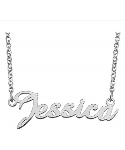 Personalized Name Necklace Custom Made Pendant Gold Plated Letter Necklaces Chain Jewelry Gift For Women Jessica Silver $7.13...