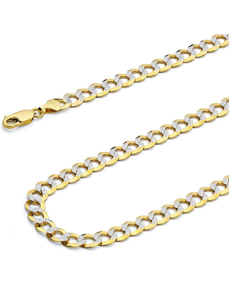 14K Hollow Gold Cuban Link Curb Chains (Select Options) 7.5 Inches White and Yellow Gold $210.80 Necklaces