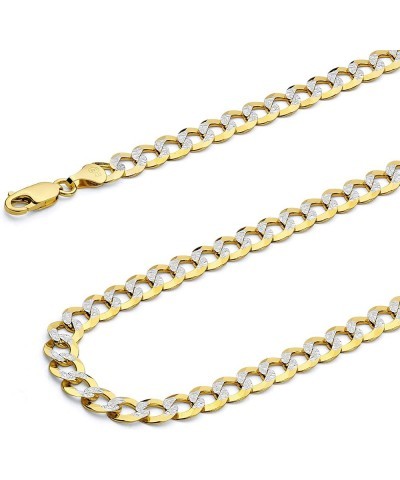 14K Hollow Gold Cuban Link Curb Chains (Select Options) 7.5 Inches White and Yellow Gold $210.80 Necklaces