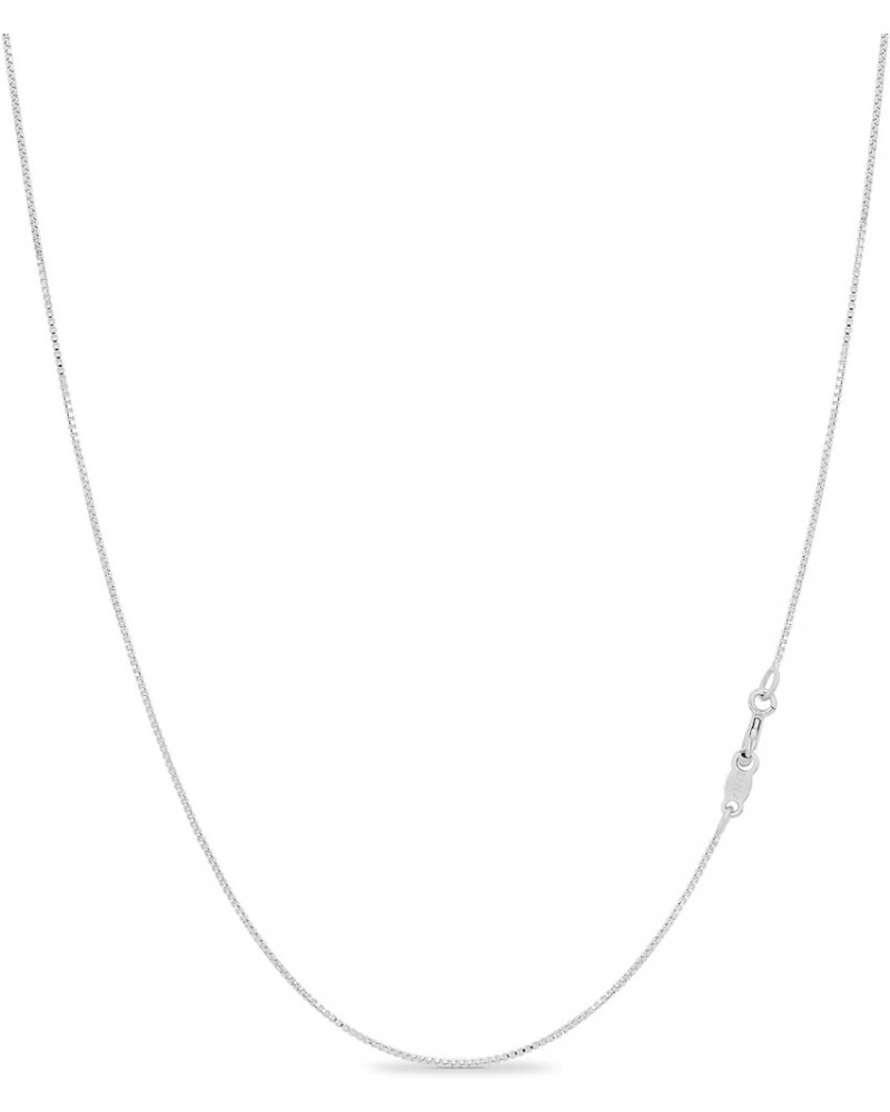 Sterling Silver Italian Box Chain Necklace for Women, Girls and Men | Thin and Strong 0.7mm Solid 925 Silver Necklace with Sp...