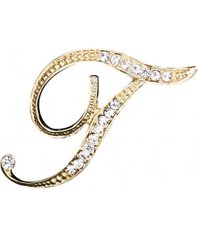 Temperament Fashion Elegant 26 Initial Rhinestone Brooch for Women Gold Brooch for Women A Z 26 Alphabet Initial Brooch for T...