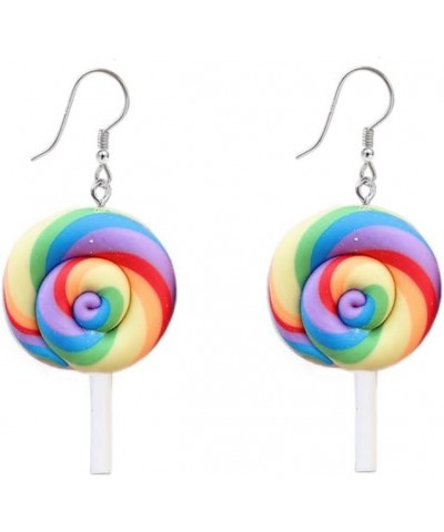 Cute Lollipop Colorful Rainbow Statement Lightweight Halloween Hook Dangle Drop Earrings for Women Teen Girls Little Sensitiv...