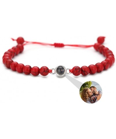 Custom Photo Projection Bracelet with Picture Inside Personalized Photo Bracelet Beads Bracelet with Circle Pendant Picture B...