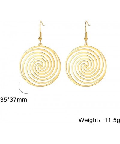 Earrings For Women Girls Celtic Single Spiral Dangle Earrings Stainless Steel Bohemian Style Chic Simple Swirl Drop Earrings ...