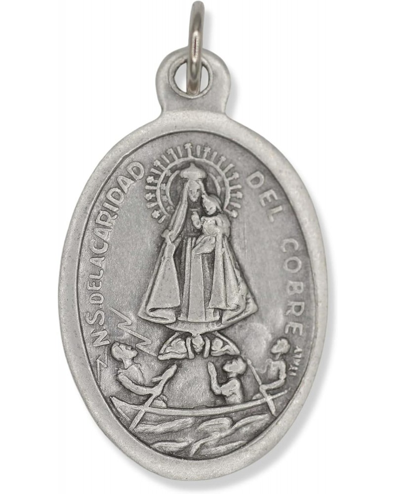 Bulk Pack of 5 - Nuestra Senora de la Caridad del Cobre - 1" Medal Pendant Silver Oxidized Our Lady of Charity for Necklace, ...