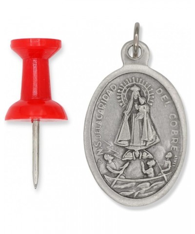 Bulk Pack of 5 - Nuestra Senora de la Caridad del Cobre - 1" Medal Pendant Silver Oxidized Our Lady of Charity for Necklace, ...