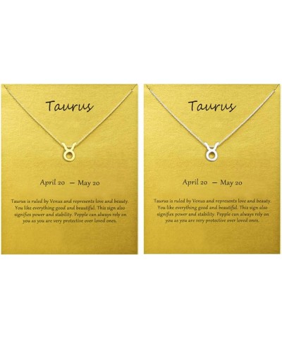 2PCS Zodiac Sign Necklace for Women Stocking Stuffers for Teens 12 Constellation Necklace Cz Astrology Zodiac Gift for Teen G...