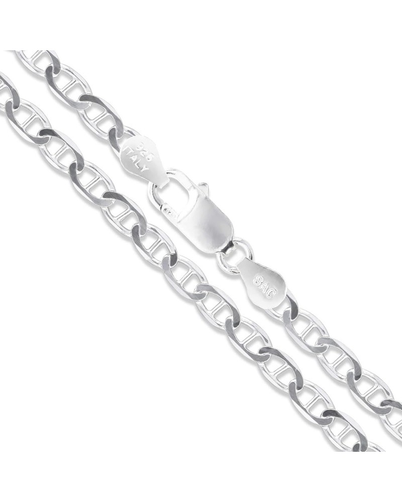 CHOOSE YOUR WIDTH Sterling Silver Flat Mariner Chain Solid 925 Italy Link Women's Men's Necklace Wide 10.0mm Length 22 Inches...