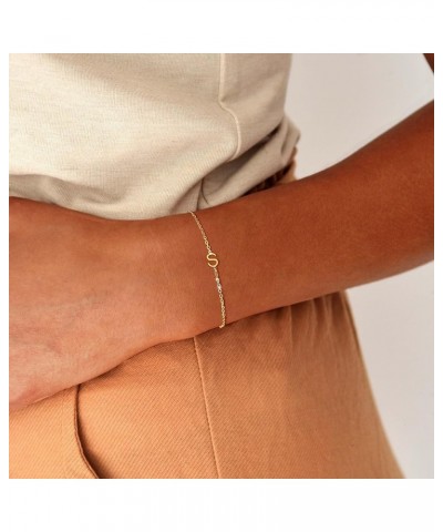 Initial Gold Bracelets for Women Trendy, Dainty 14K Gold Letter Charm Bracelet Cute Jewelry Simple Monogram Bracelets Fashion...