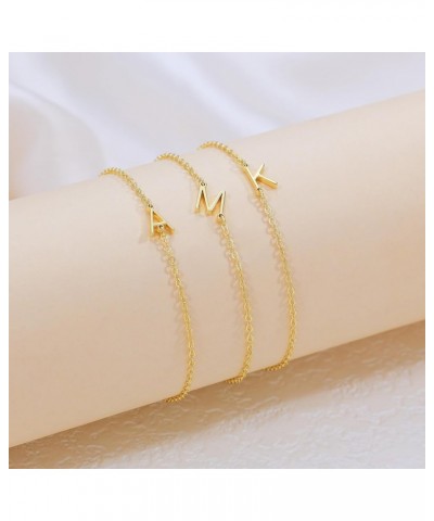 Initial Gold Bracelets for Women Trendy, Dainty 14K Gold Letter Charm Bracelet Cute Jewelry Simple Monogram Bracelets Fashion...