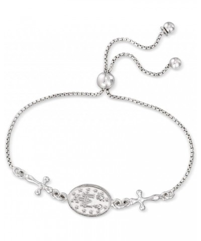 Miraculous Medal Bolo Bracelet Sterling Silver 9.0 Inches $26.24 Bracelets