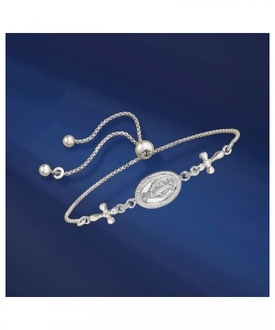 Miraculous Medal Bolo Bracelet Sterling Silver 9.0 Inches $26.24 Bracelets