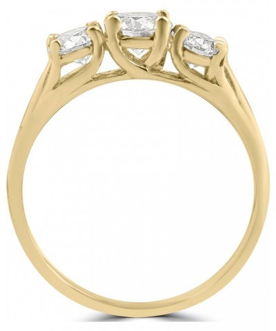 1ct Three Stone Diamond Engagement Womens Anniversary Ring 14k Yellow Gold $274.91 Rings