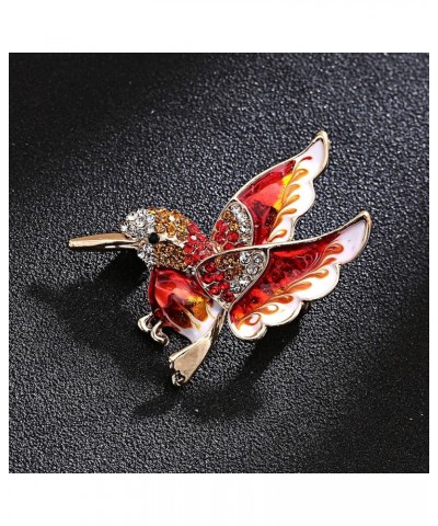 Antique Gold Set Crystal Tone Bird Hummingbird Multi Color Austrian Pin Brooch Jewelry for Women Christmas Gift Red $7.13 Bro...