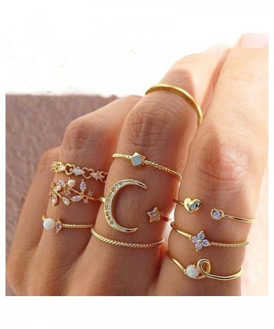 Cute Rings for Teen Girls Gold Stacking Rings for Women Midi Open Rings Set Dainty Jewelry Gifts for Girls D1: rings for teen...