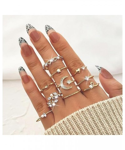 Cute Rings for Teen Girls Gold Stacking Rings for Women Midi Open Rings Set Dainty Jewelry Gifts for Girls D1: rings for teen...