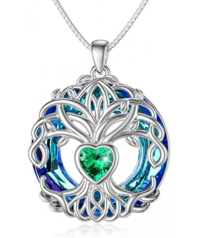 Christmas Gifts for Women Tree of Life Necklaces for Women 925 Sterling Silver Tree of Life Pendant with Birthstone Birthday ...