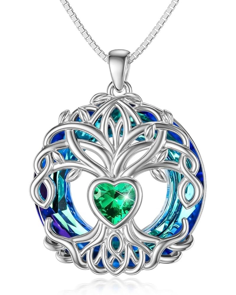 Christmas Gifts for Women Tree of Life Necklaces for Women 925 Sterling Silver Tree of Life Pendant with Birthstone Birthday ...