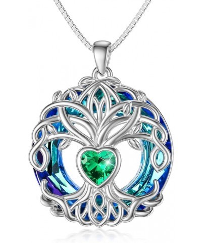 Christmas Gifts for Women Tree of Life Necklaces for Women 925 Sterling Silver Tree of Life Pendant with Birthstone Birthday ...