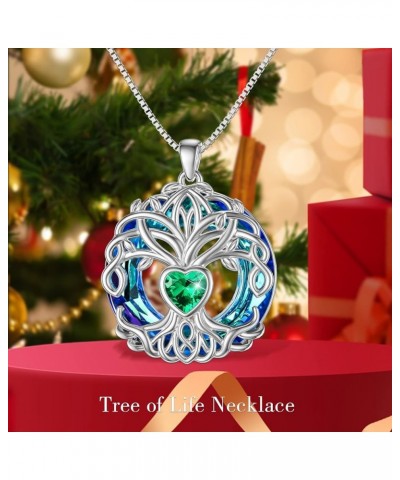 Christmas Gifts for Women Tree of Life Necklaces for Women 925 Sterling Silver Tree of Life Pendant with Birthstone Birthday ...