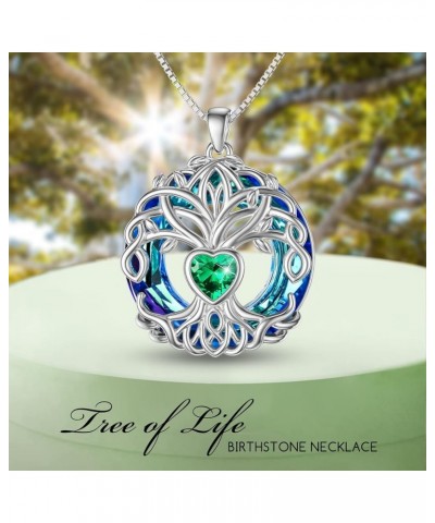 Christmas Gifts for Women Tree of Life Necklaces for Women 925 Sterling Silver Tree of Life Pendant with Birthstone Birthday ...