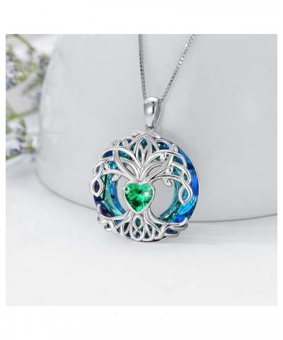 Christmas Gifts for Women Tree of Life Necklaces for Women 925 Sterling Silver Tree of Life Pendant with Birthstone Birthday ...