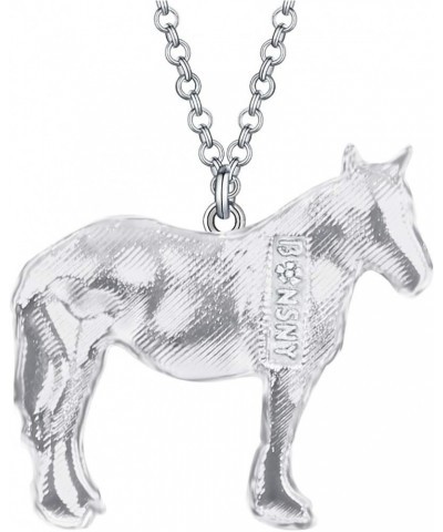 Enamel Running Horse Necklace Pendant Chain Zinc Alloy Animals Lovers Gifts for Girls Coffee $9.59 Pendants